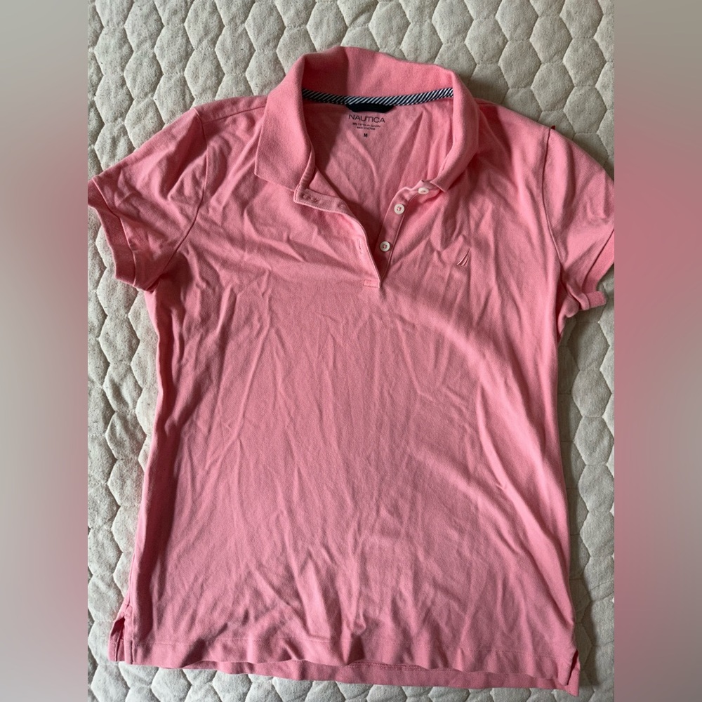 Nautica womens polo bubblegum pink size M